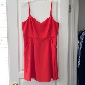 Tangerine A-Line Sundress with Pockets